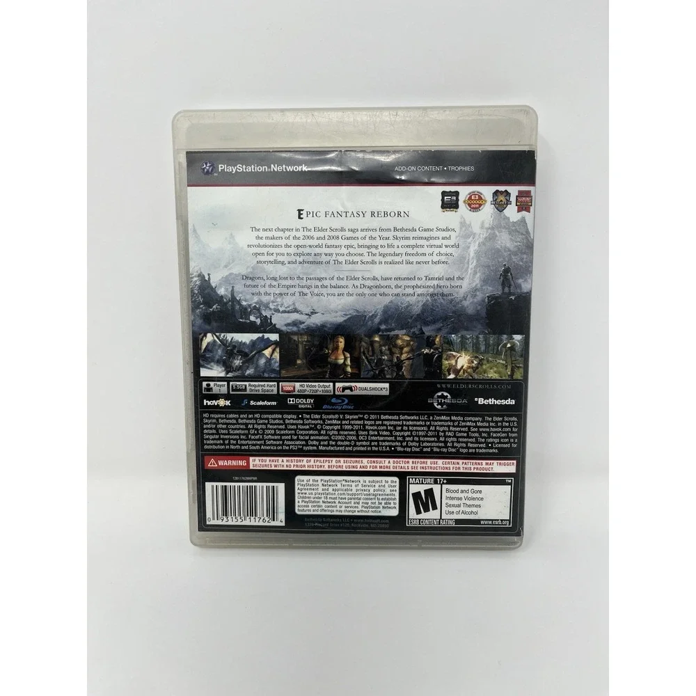 PS3 Playstation The Elder Scrolls V : Skyrim game